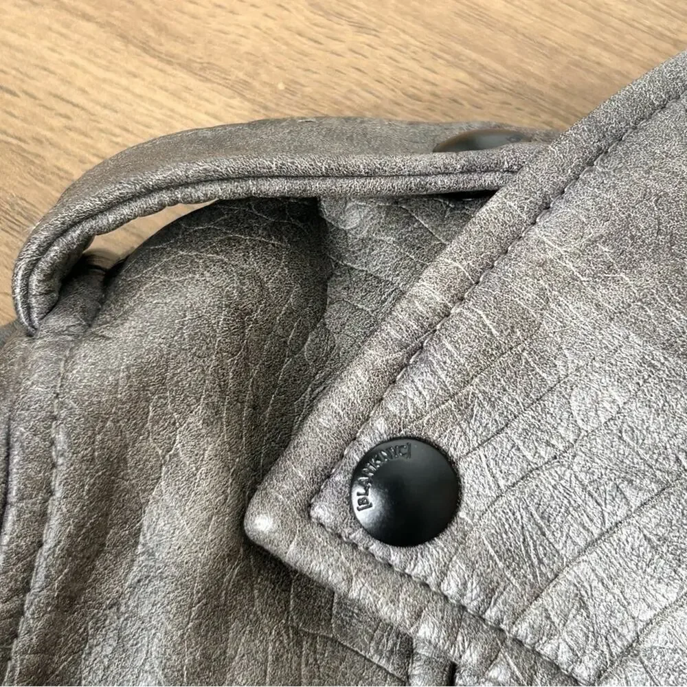BlankNYC Croc Embossed Faux Leather Jacket Small